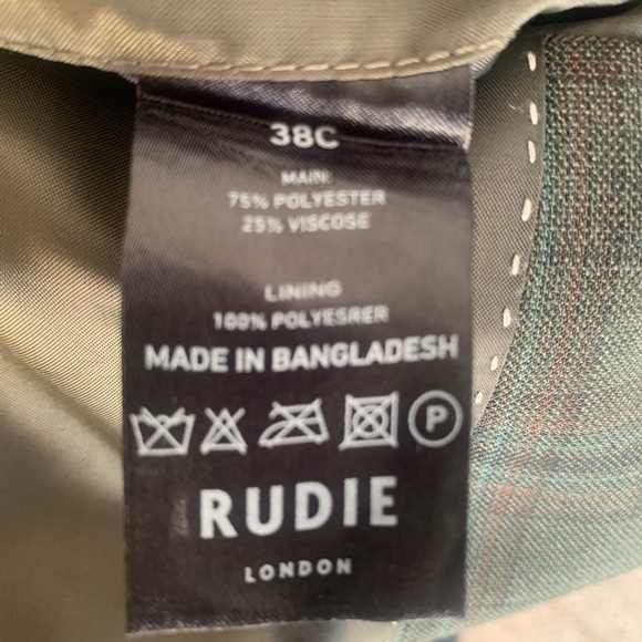 LIGHTLY WORN: MENS GREEN PLAID EXTRA SLIM SUIT - Picture 6 of 6